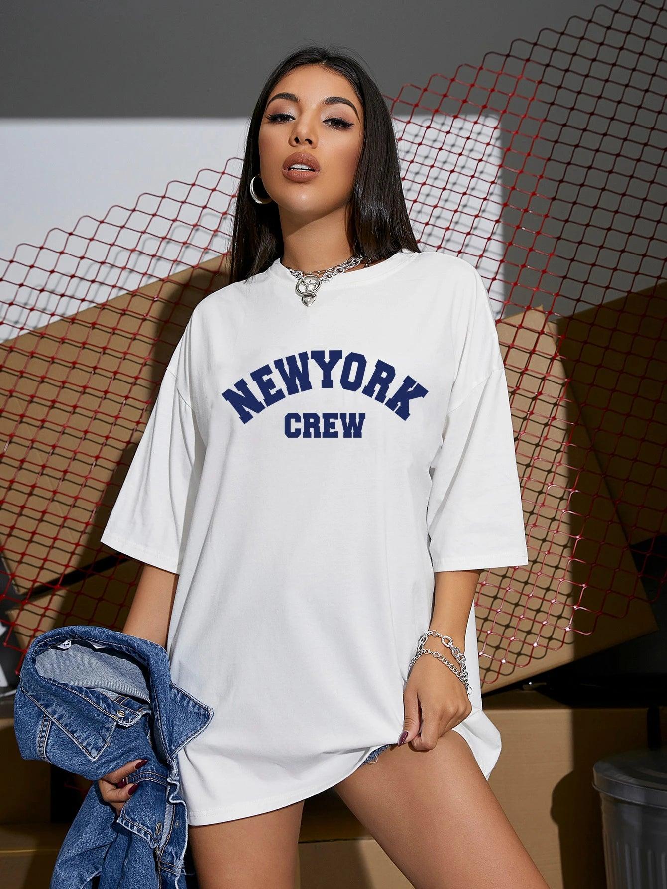 Oversized New York T-Shirt - Modiva S / White Modiva Oversized New York T-Shirt