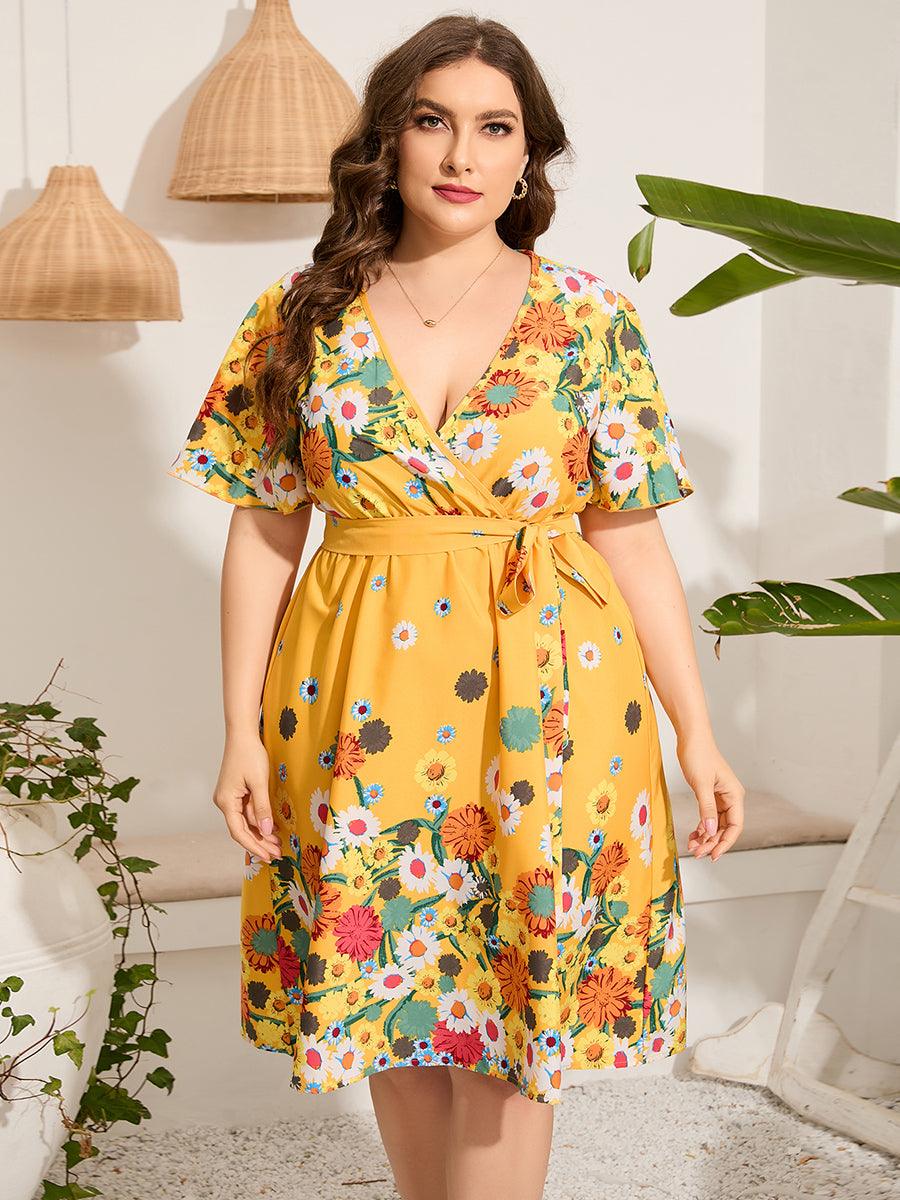 Plus Size Floral Summer Midi Dress - Modiva Modiva Plus Size Floral Summer Midi Dress