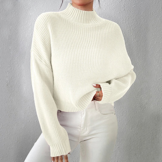 White Turtle Neck Knitted Sweater