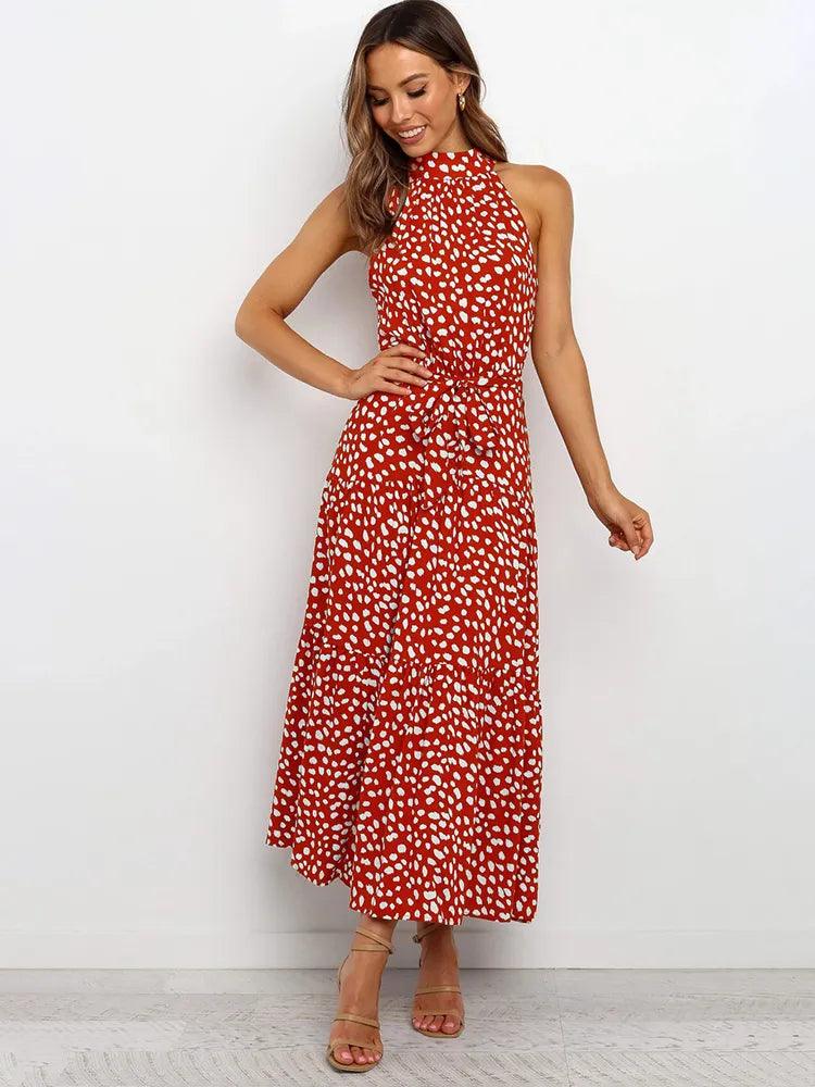 Polka-Dot Summer Dress - Modiva S / Red My Store Polka-Dot Summer Dress