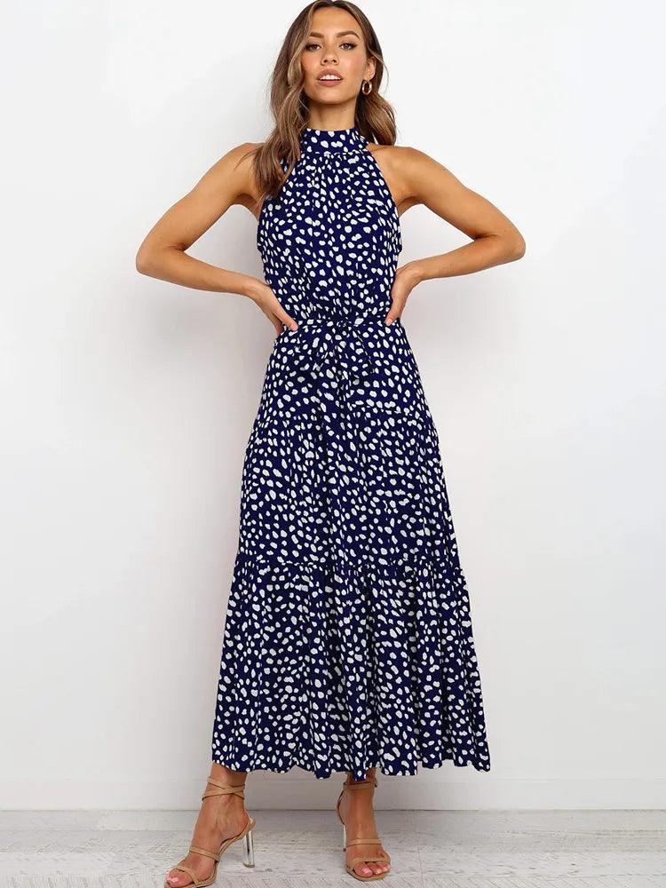 Polka-Dot Summer Dress - Modiva S / Royal Blue My Store Polka-Dot Summer Dress